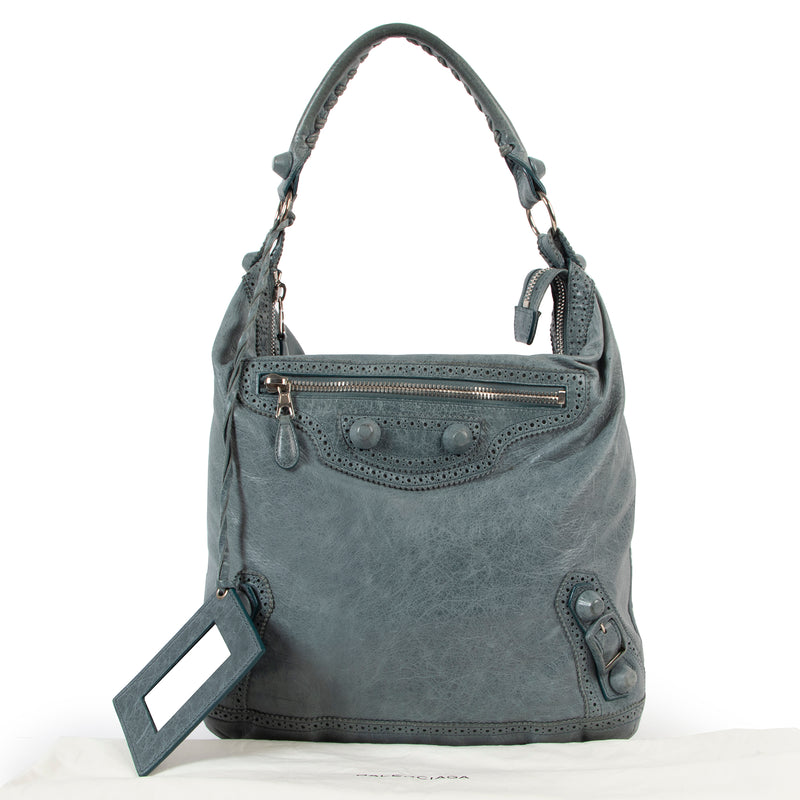 Shop safe online at Labellov in Antwerp this 100% authentic second hand Balenciaga Blue Giant Day Hobo Shoulder Bag