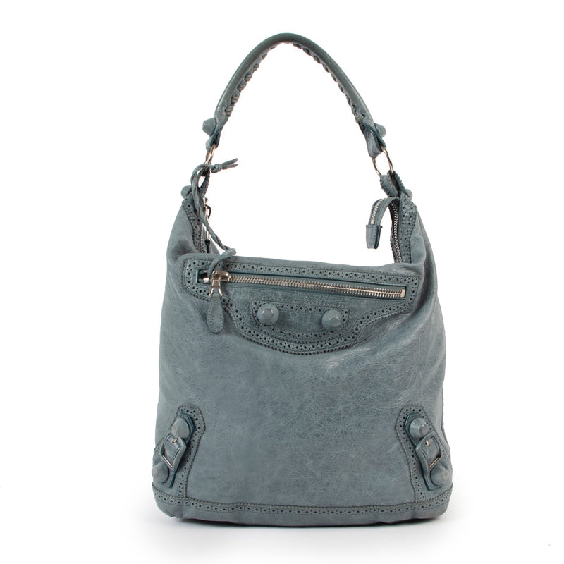 Shop safe online at Labellov in Antwerp this 100% authentic second hand Balenciaga Blue Giant Day Hobo Shoulder Bag