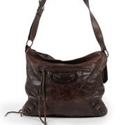 Shop safe online at Labellov in Antwerp this 100% authentic second hand Balenciaga Brown Flat Messenger Crossbody Bag