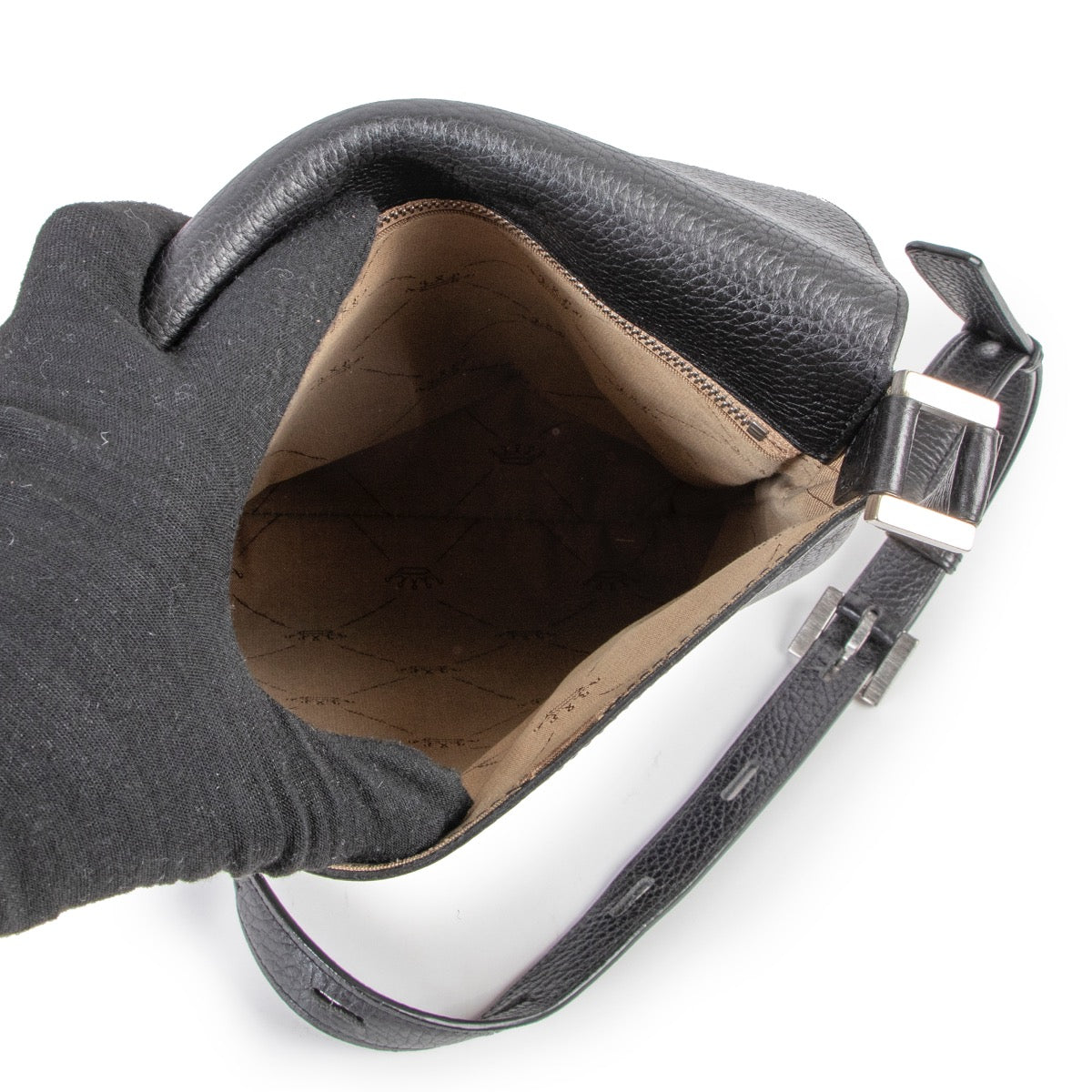 Shop safe online at Labellov in Antwerp this 100% authentic second hand Delvaux Black Leather Louise Baudrier PM Crossbody Bag