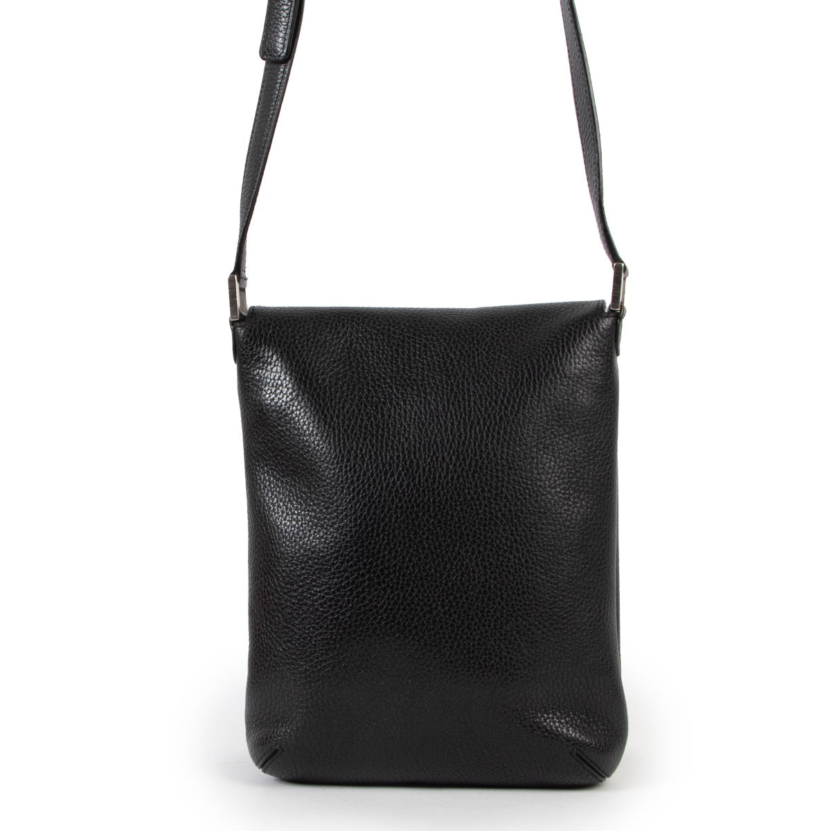 Shop safe online at Labellov in Antwerp this 100% authentic second hand Delvaux Black Leather Louise Baudrier PM Crossbody Bag