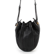 Shop safe online at Labellov in Antwerp this 100% authentic second hand Delvaux Black Toile De Cuir Bucket Shoulder Bag