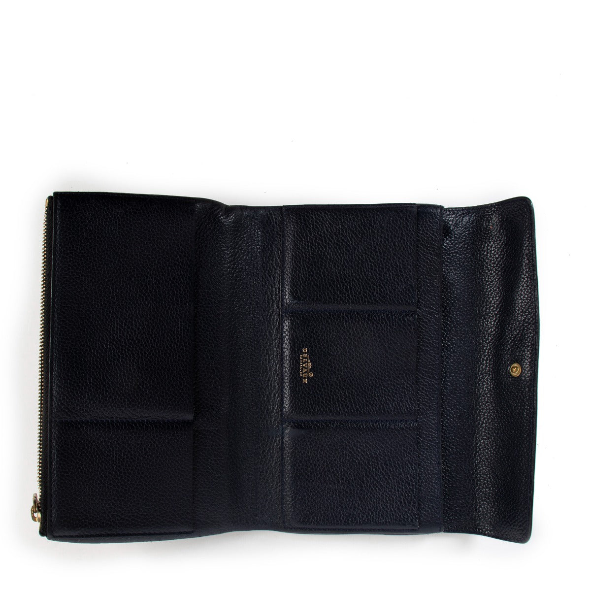 Shop authentic second hand luxury designer Delvaux Navy Blue Leather Long Wallet at Labellov.