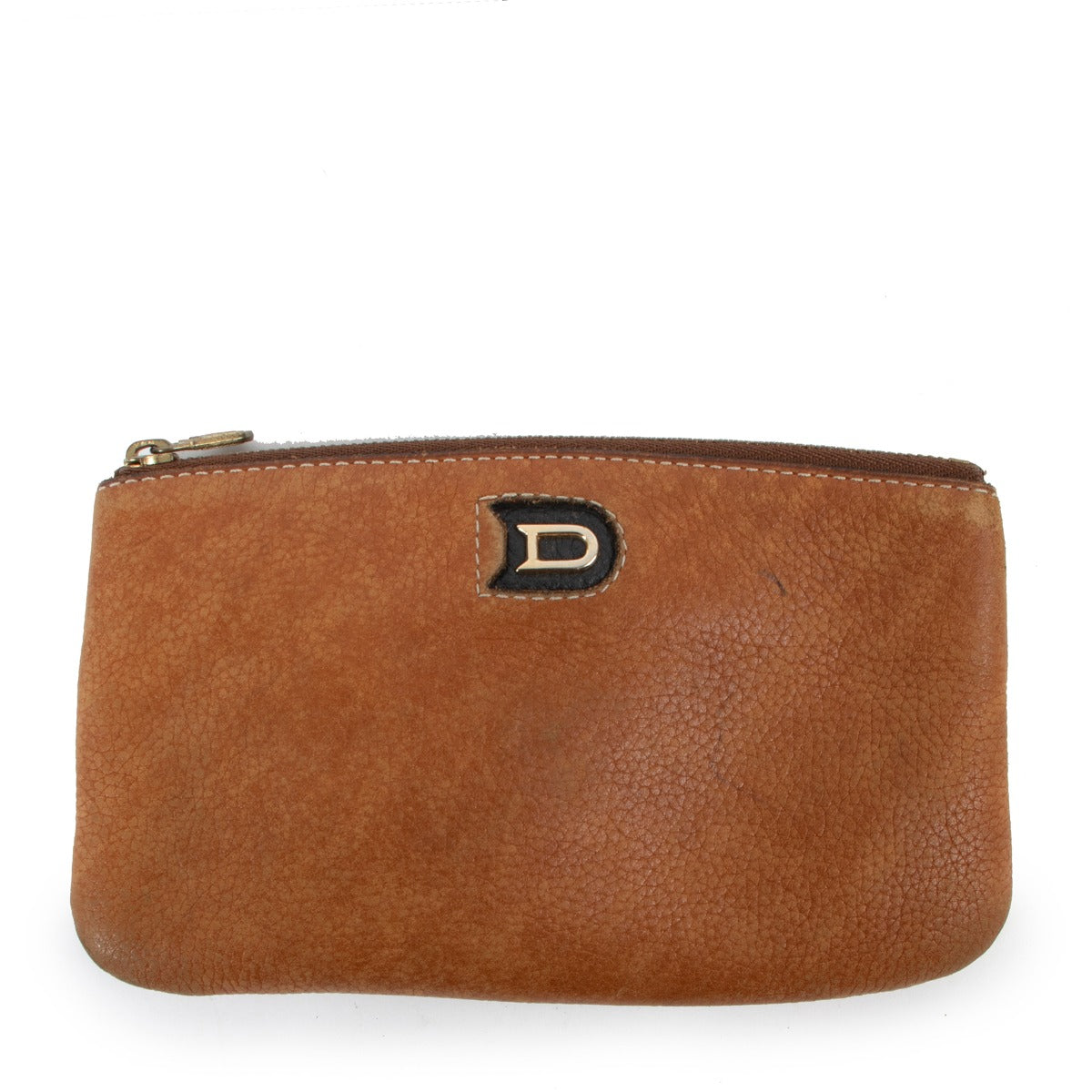 Shop safe online at Labellov in Antwerp this 100% authentic second hand Delvaux Cognac Leather Pouch