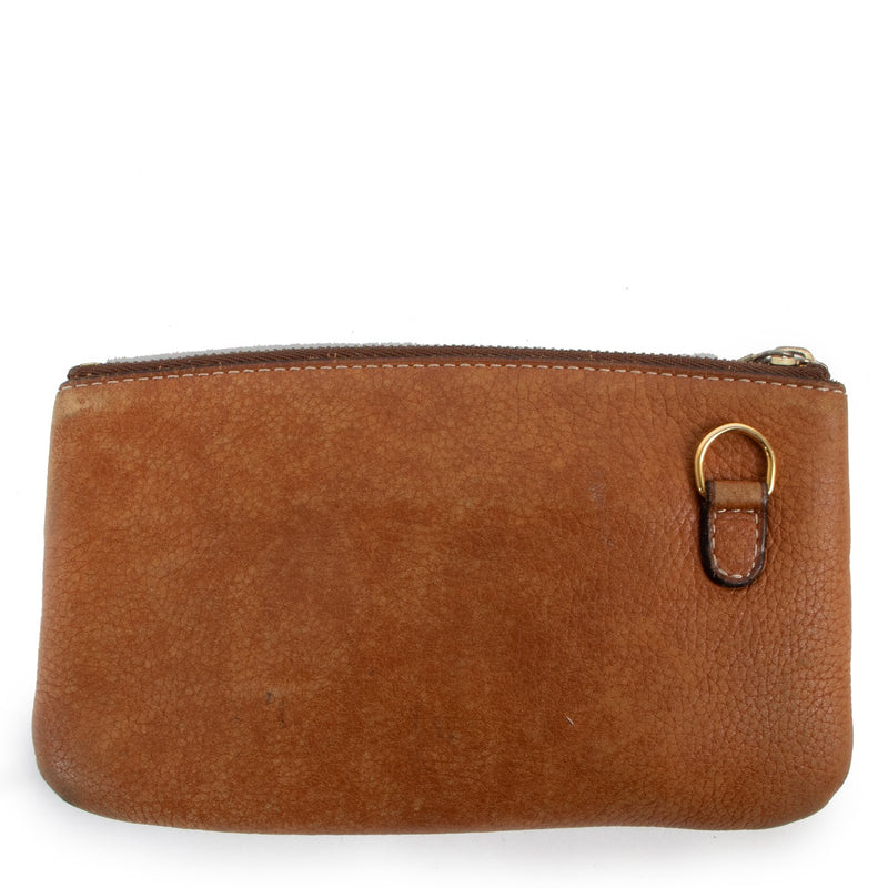 Shop safe online at Labellov in Antwerp this 100% authentic second hand Delvaux Cognac Leather Pouch