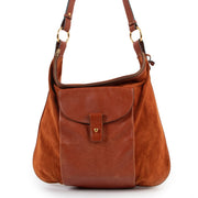 Shop safe online at Labellov in Antwerp this 100% authentic second hand Delvaux Orange Suede Shoulder Bag