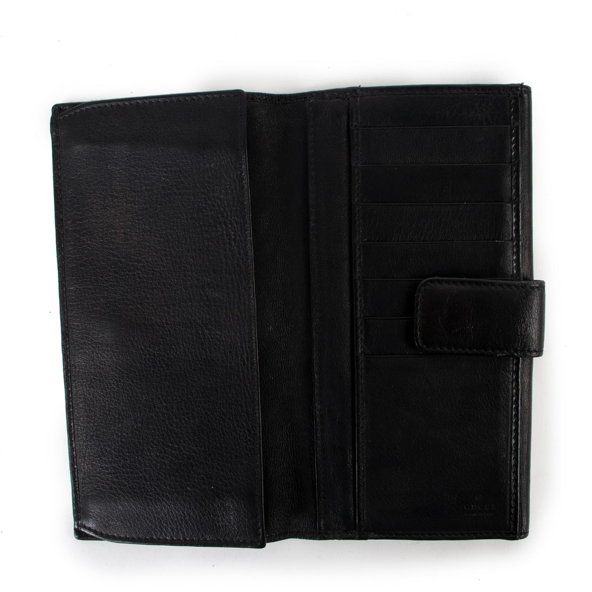 Second hand designer vintage exclusive Gucci Black Interlocking GG Long Wallet at Labellov.