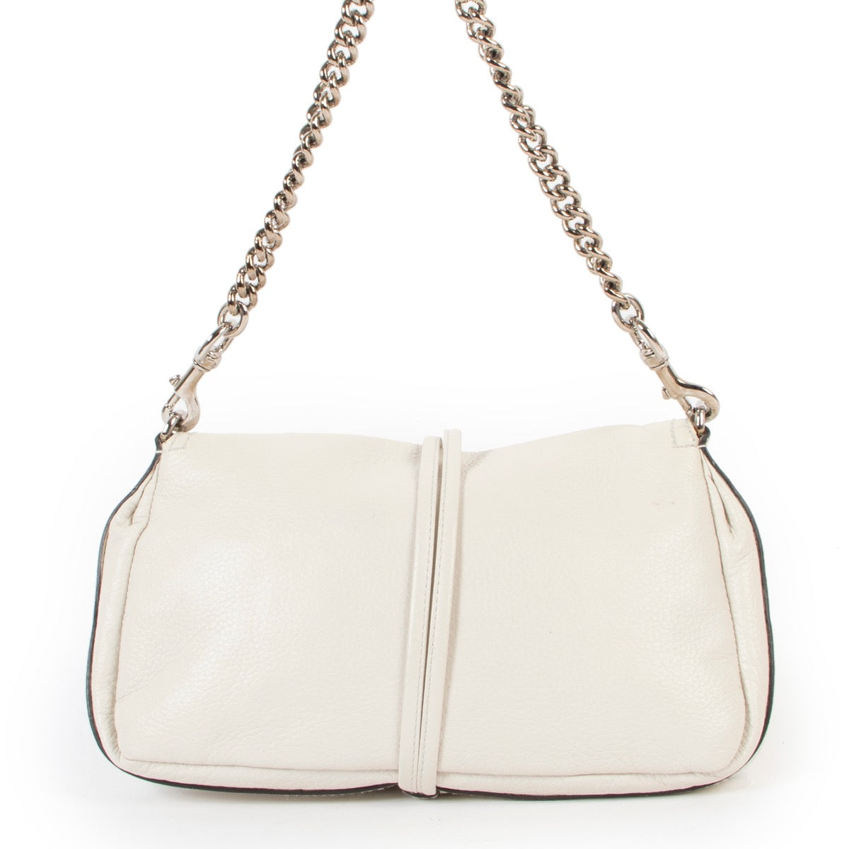 Shop safe online at Labellov in Antwerp this 100% authentic second hand Gucci Ivory White Leather Croisette Shoulder Bag