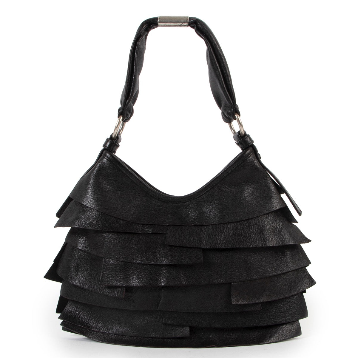 Shop safe online at Labellov in Antwerp this 100% authentic second hand Saint Laurent Black Mombasa Top Handle Bag