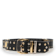 Shop authentic second hand designer luxury fashion Gianni Versace Vintage Medusa Stud Leather Belt - Size 80 at Labellov.