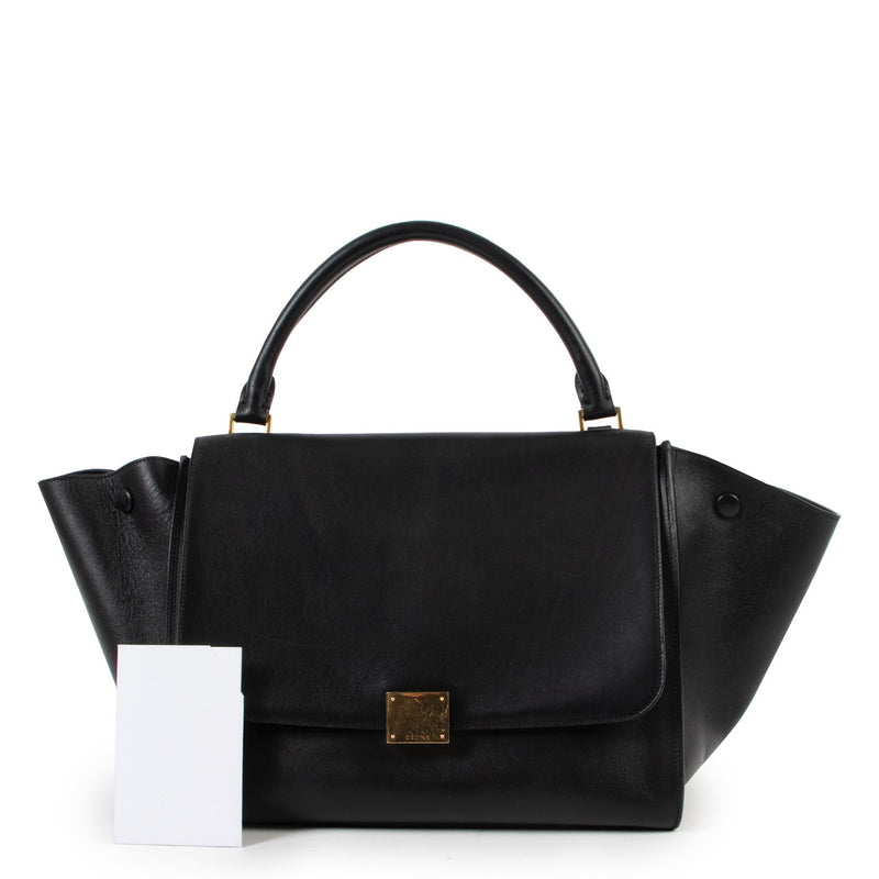 Céline Black Leather Trapeze Top Handle
