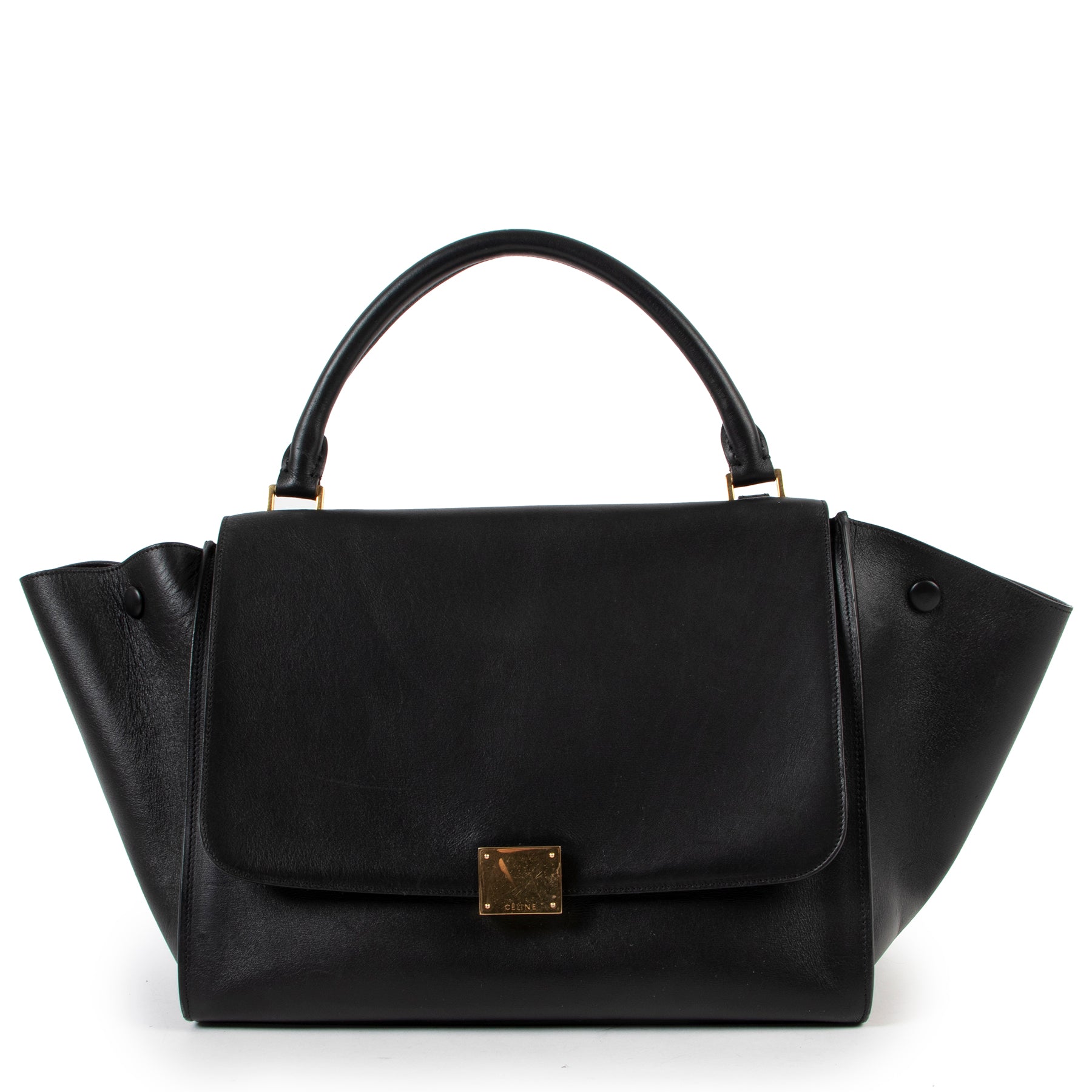 Céline Black Leather Trapeze Top Handle for the best price at Labellov secondhand