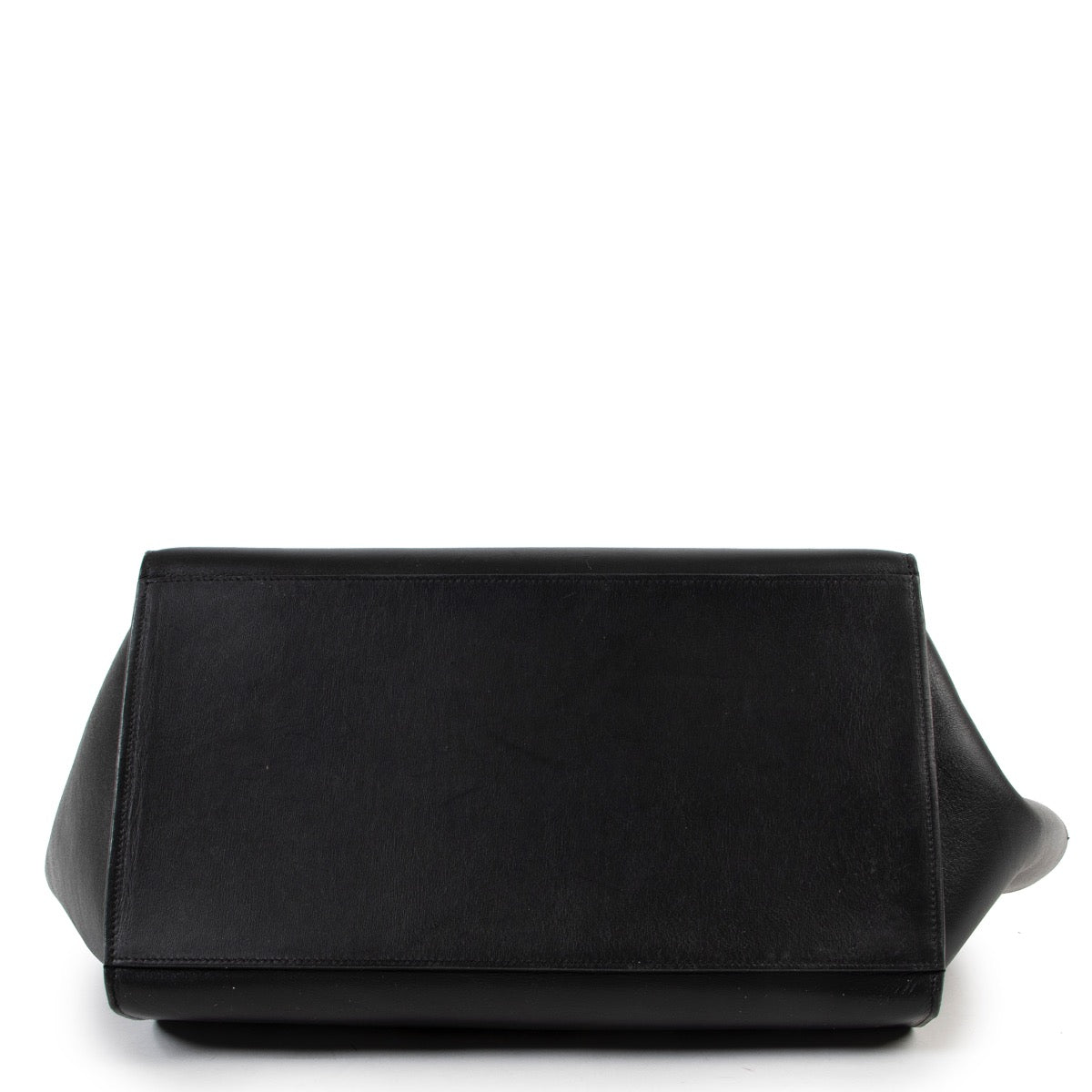 Sac trapèze Céline en cuir noir avec poignée supérieure