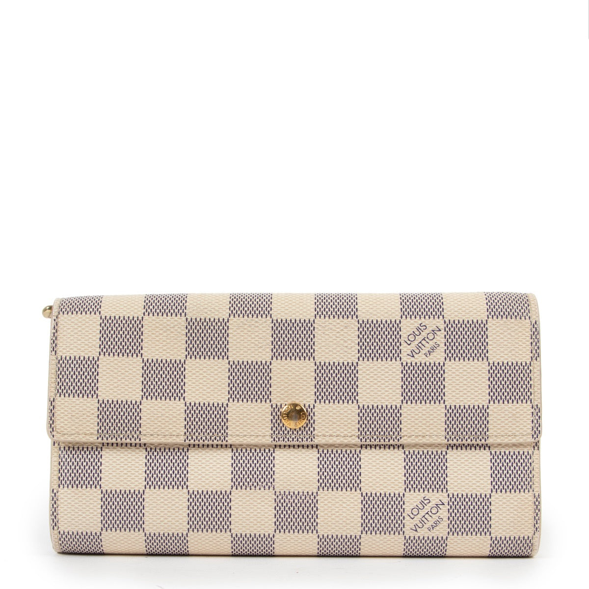 Shop safe online at Labellov in Antwerp this 100% authentic second hand Louis Vuitton Damier Azur Sarah Wallet