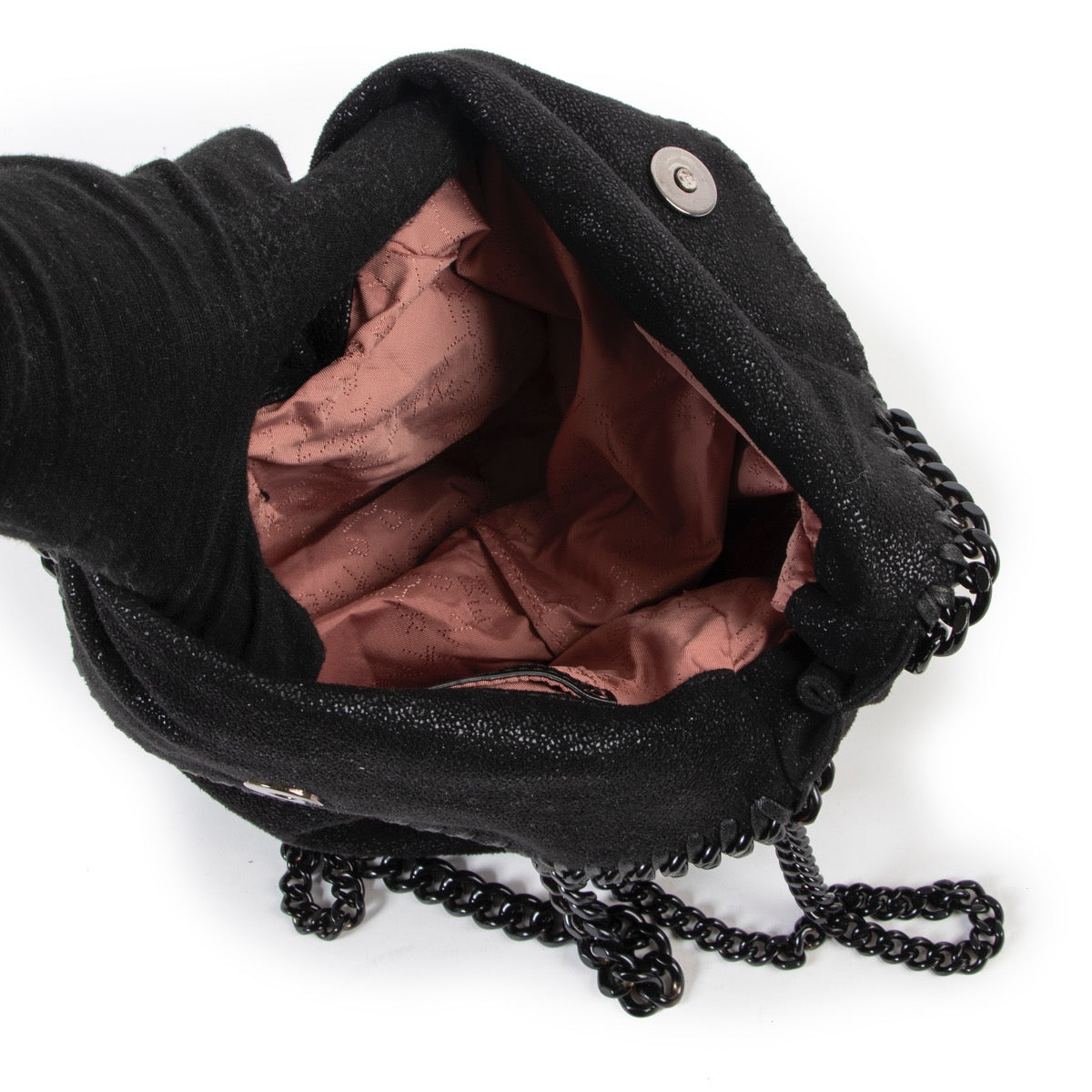 Shop safe online at Labellov in Antwerp this 100% authentic second hand Stella McCartney Black Mini Fallabella Bag