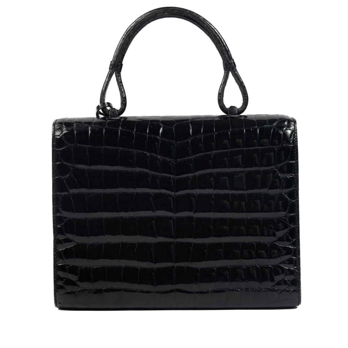 Shop 100% authentic second-hand Delvaux black Croco vintage top handle on Labellov.com