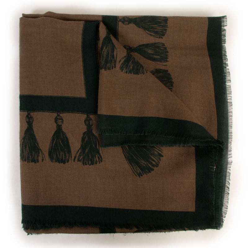 Shop authentic second hand luxury designer Delvaux Military Green Cashmere-silk Blend Scarf at Labellov
