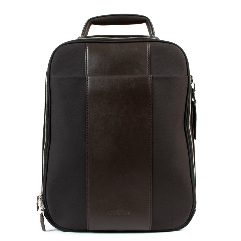 Buy an authentic second hand Delvaux Brown Leather Canvas Airess Backpack in very good condition at Labellov