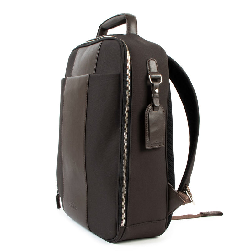 Buy an authentic second hand Delvaux Brown Leather Canvas Airess Backpack in very good condition at Labellov