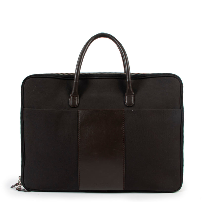 Delvaux Black & Brown Airess Laptop Bag