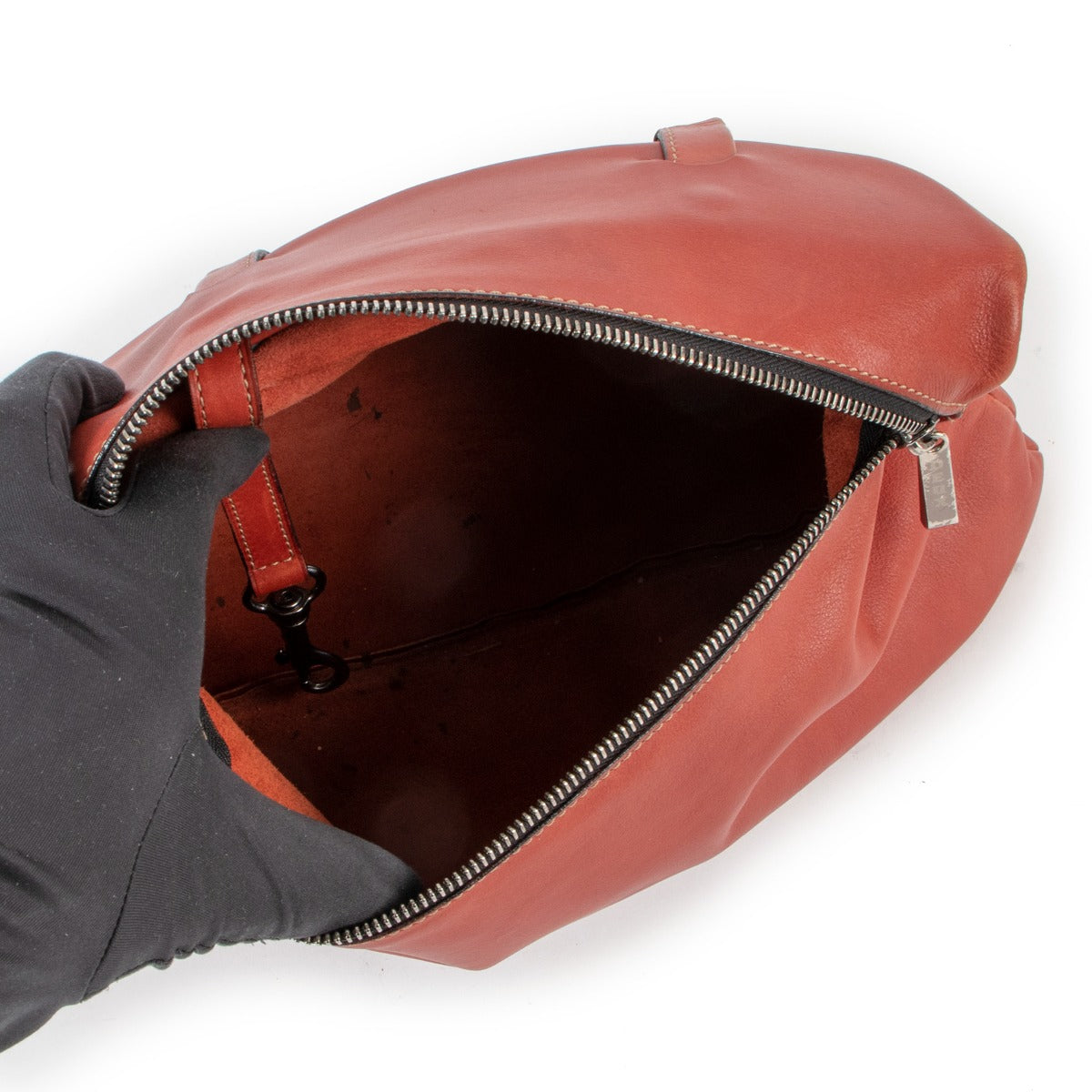 Grand sac cabas en cuir rouge Deux de Delvaux