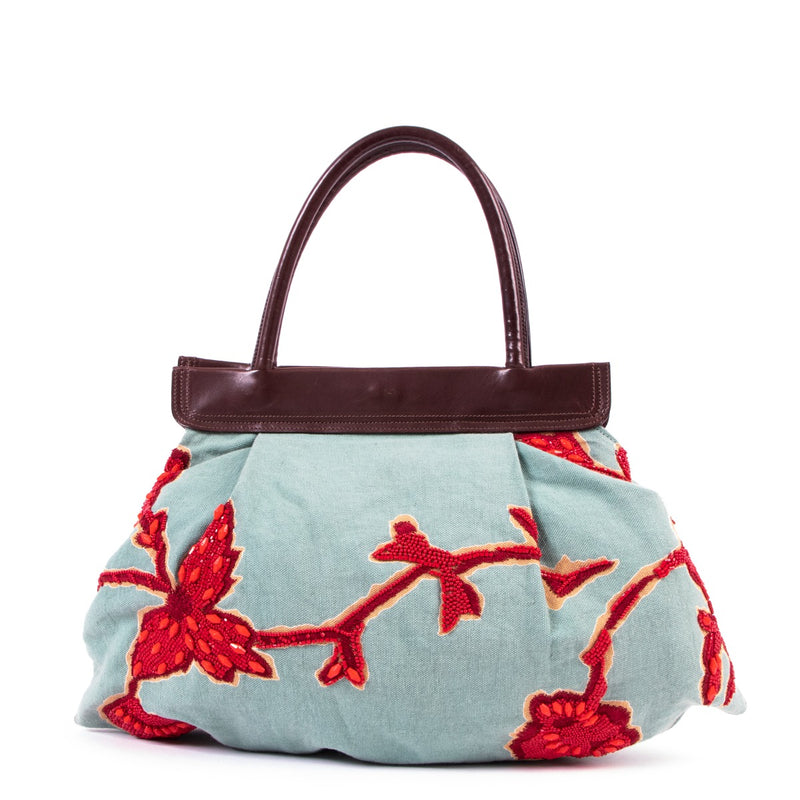 Shop safe online at Labellov in Antwerp this 100% authentic second hand Dries Van Noten Multicolor Top Handle Bag