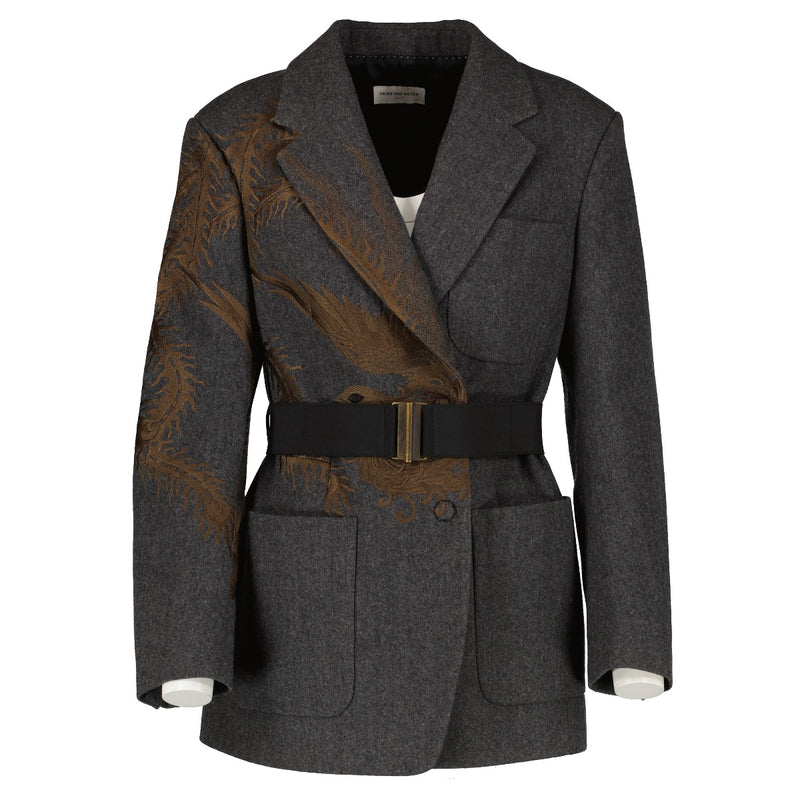 shop 100% authentic second hand Dries Van Noten Grey Blazer - Size 36 on Labellov.com
