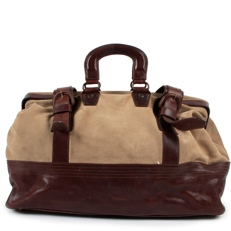 Dries Van Noten Beige Suede Leather Duffle Bag for the best price at Labellov secondhand luxury in Antwerp