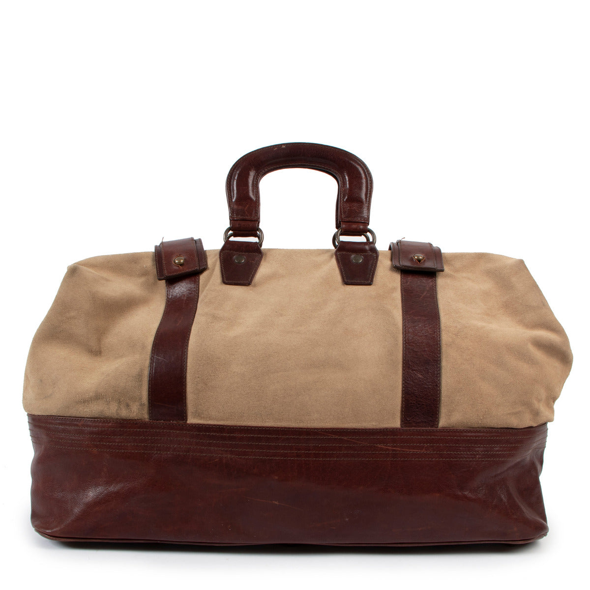Sac polochon Dries Van Noten en cuir suédé beige