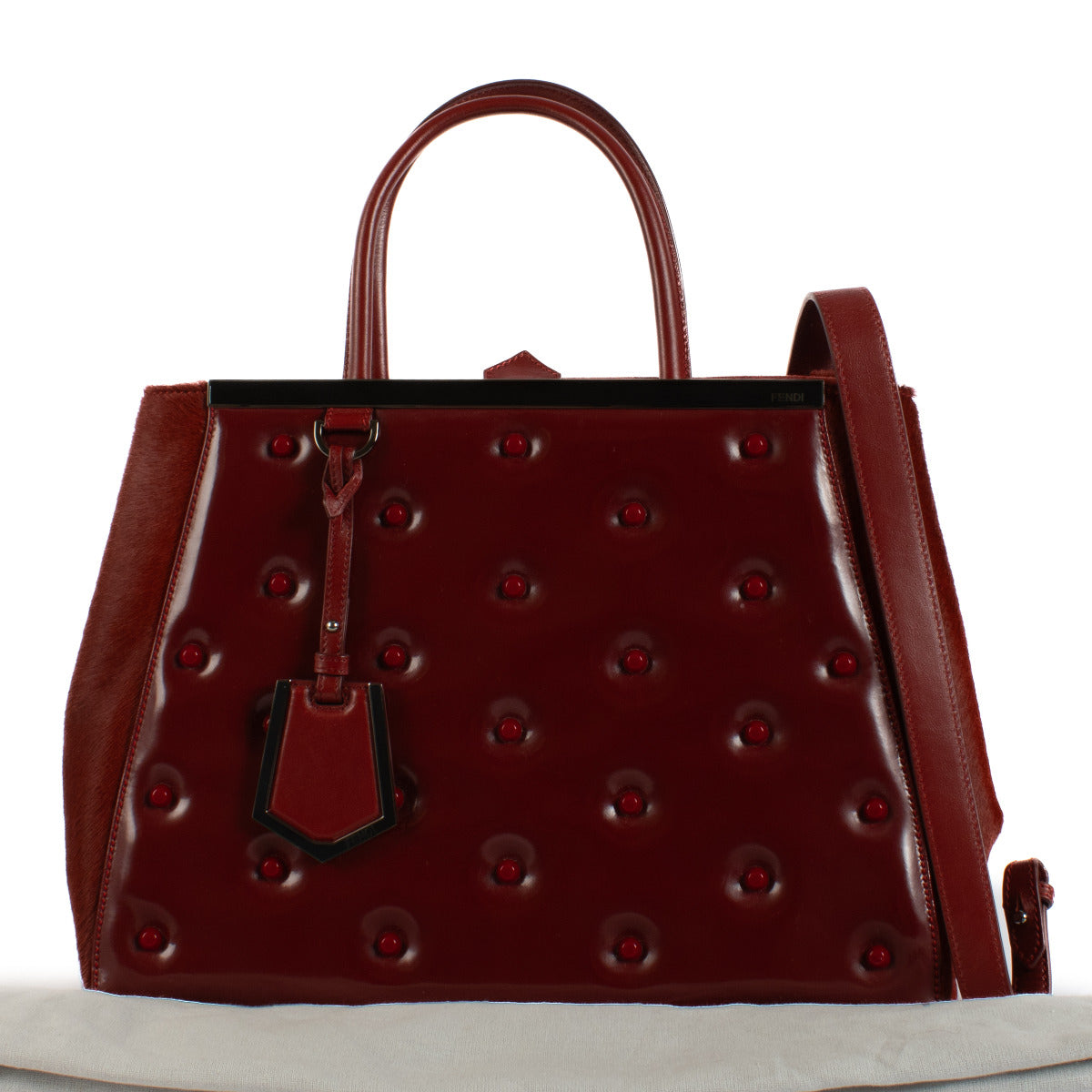 Fendi 2Jours Tas van Rood Ponyhaar