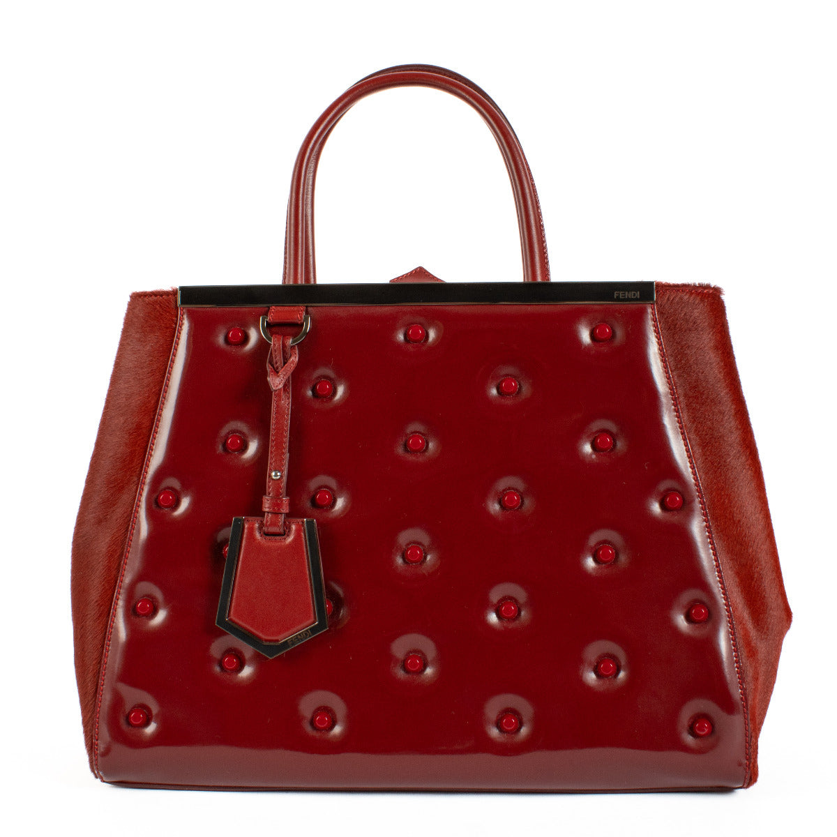 Fendi 2Jours Tas van Rood Ponyhaar