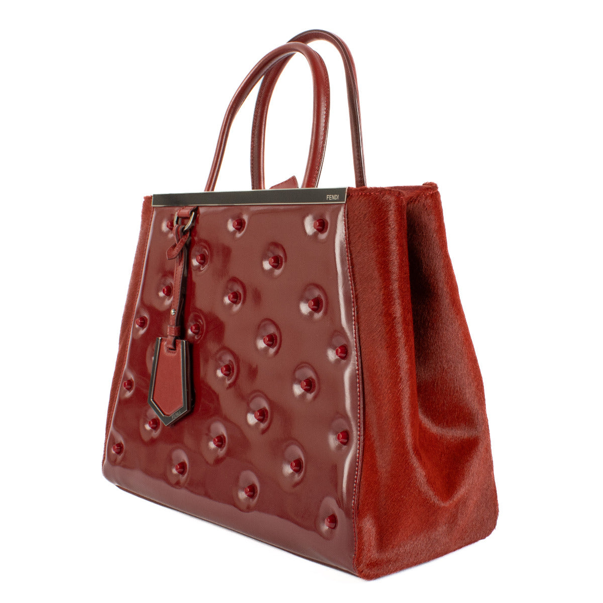 Fendi 2Jours Tas van Rood Ponyhaar