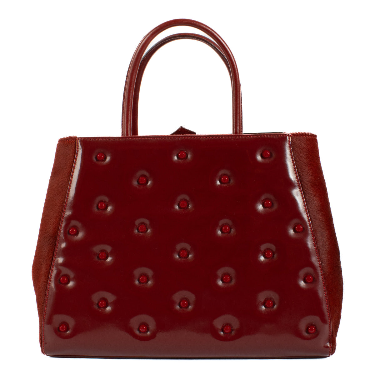 Fendi 2Jours Tas van Rood Ponyhaar