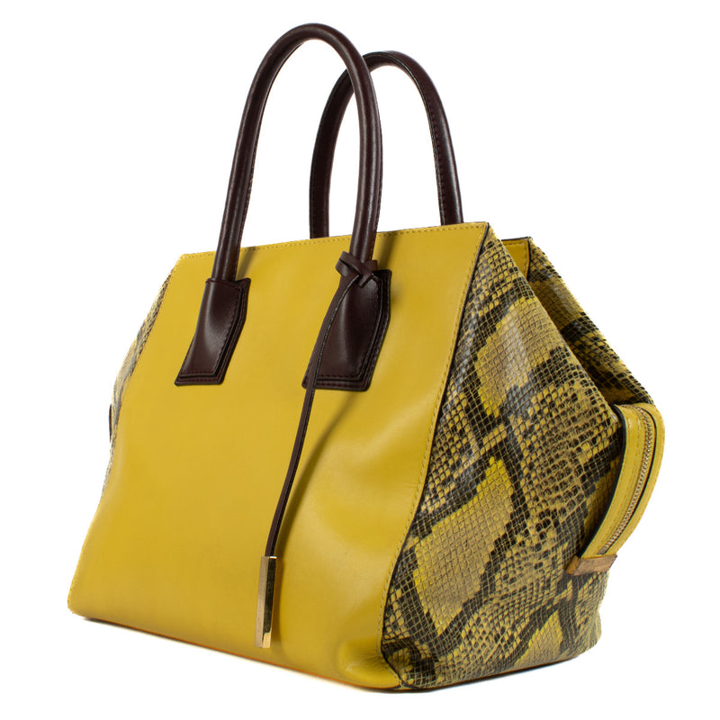 Stella McCartney Yellow Faux Leather Cavendish Top Handle Bag