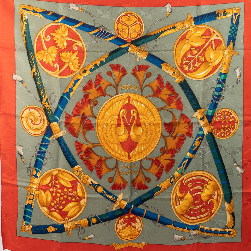 Shop 100% authentic second-hand Hermès Multicolor Daimyo Silk Scarf on Labellov.com