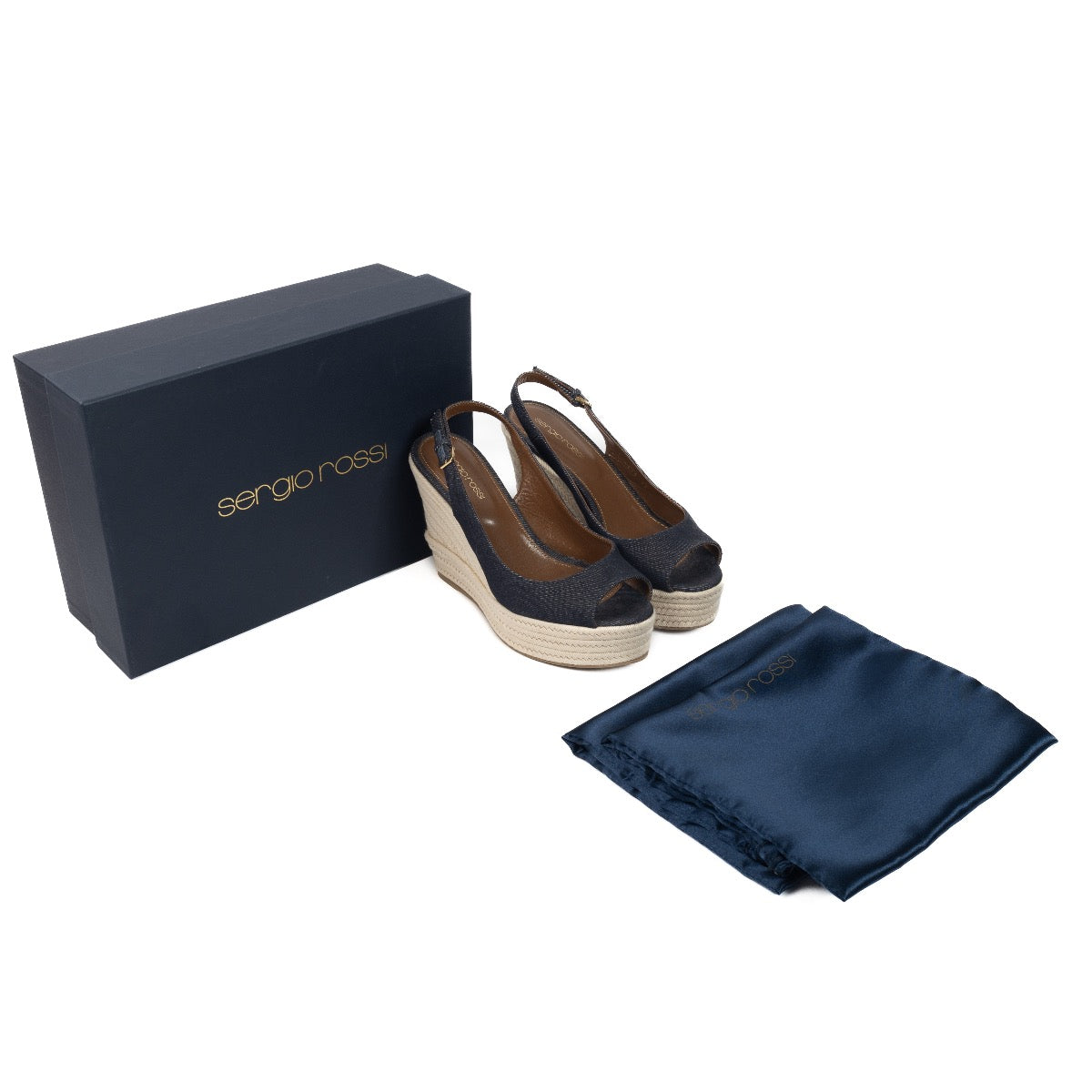 Shop 100% authentic second-hand Sergio Rossi blue denim heels on Labellov.com