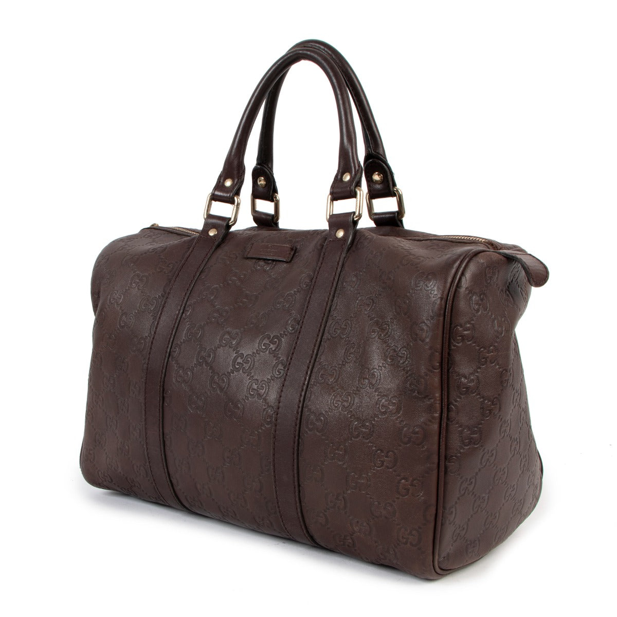 Sac Boston moyen Gucci Joy en toile Guccissima marron