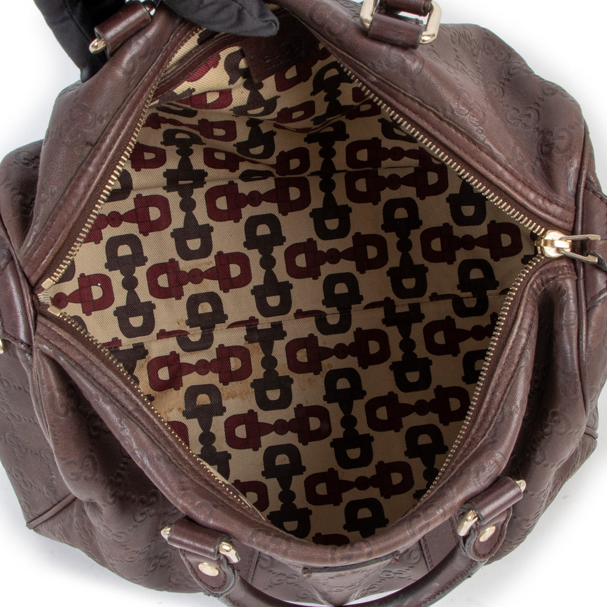 Sac Boston moyen Gucci Joy en toile Guccissima marron