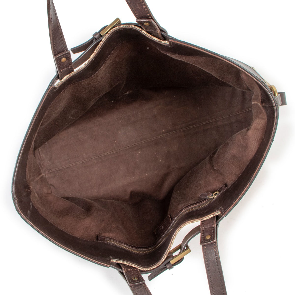 Buy authentic second hand Gucci Brown GG Canvas Belted Tote Bag in good condition at Labellov in Antwerp.