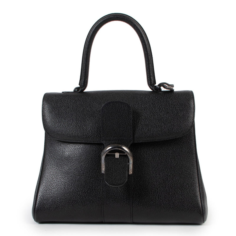 Shop safe online at Labellov in Antwerp this 100% authentic second hand Delvaux Black Grained Leather MM Brillant