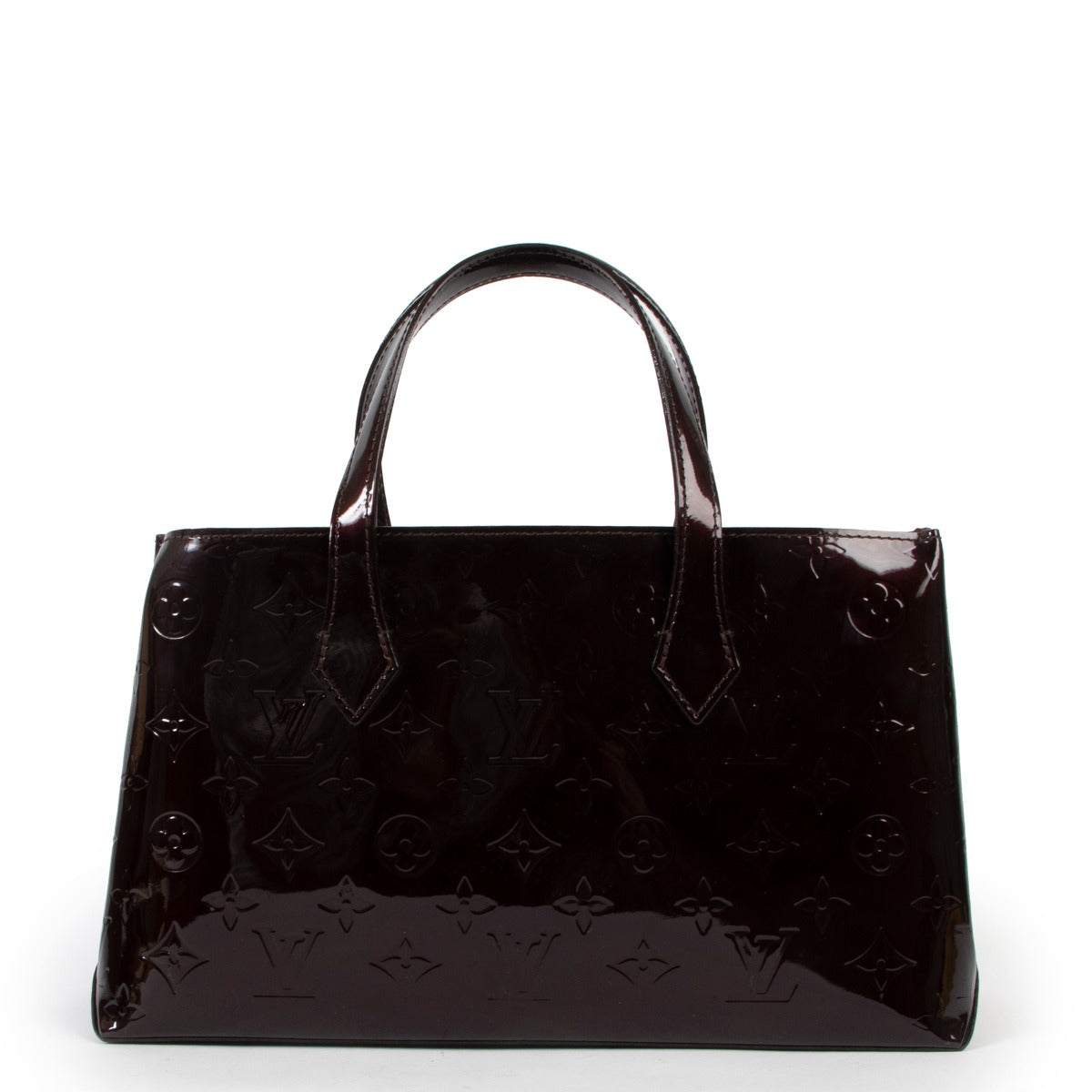 Shop authentic second hand designer luxury Louis Vuitton Amarante Monogram Vernis Wilshire PM Bag at Labellov.