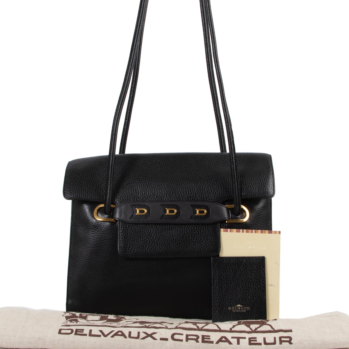 Shop safe online at Labellov in Antwerp this 100% authentic second hand Delvaux Black DDD Shoulder Bag