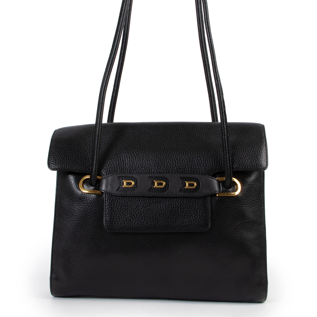Shop safe online at Labellov in Antwerp this 100% authentic second hand Delvaux Black DDD Shoulder Bag