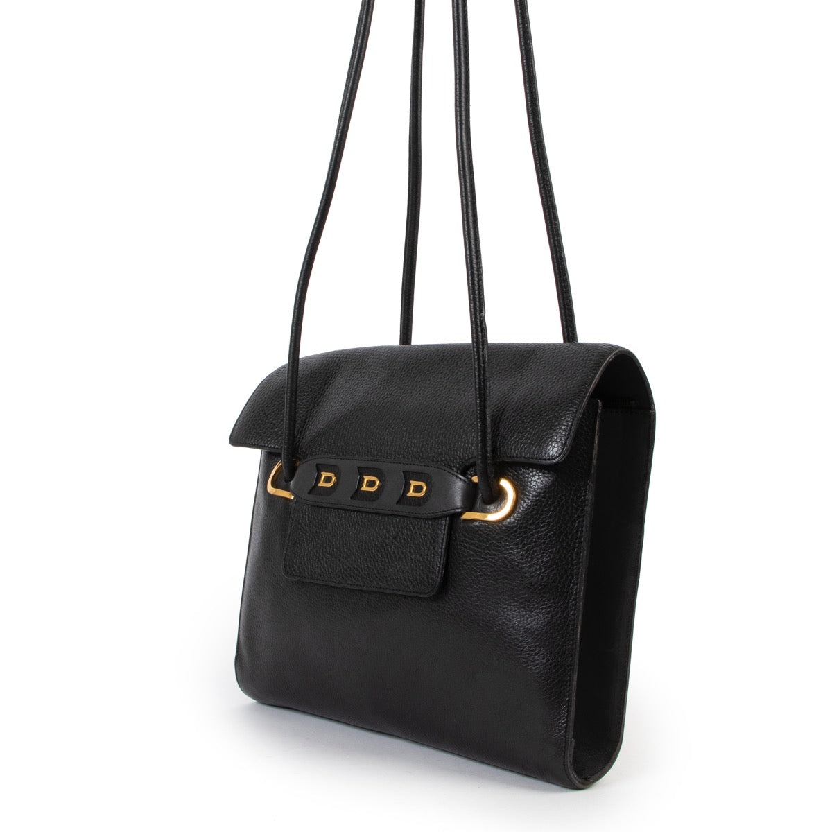 Shop safe online at Labellov in Antwerp this 100% authentic second hand Delvaux Black DDD Shoulder Bag