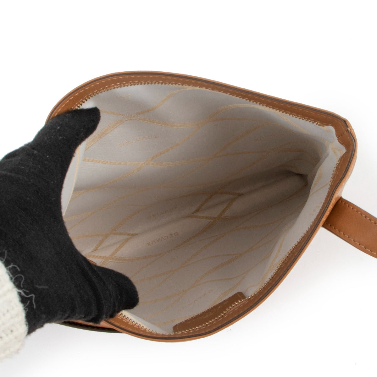 Sac bandoulière Delvaux en cuir cognac