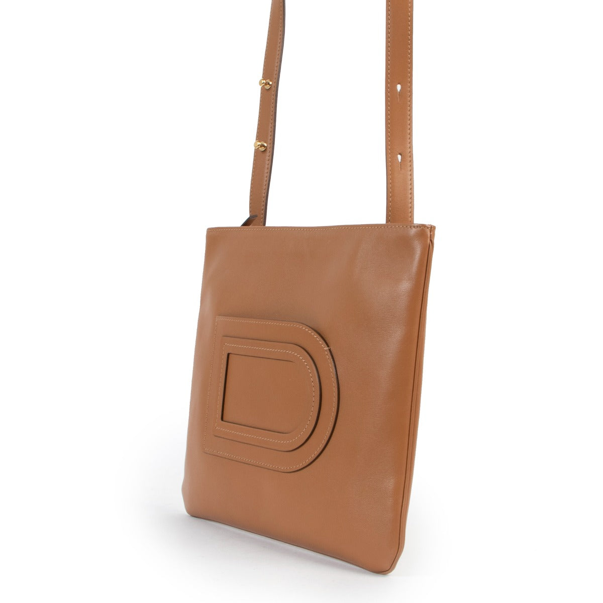 Sac bandoulière Delvaux en cuir cognac