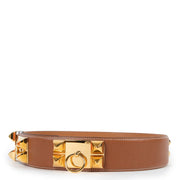Buy an authentic second hand Hermès Gold Collier de Chien Belt - Size 80 in very good condition at Labellov.