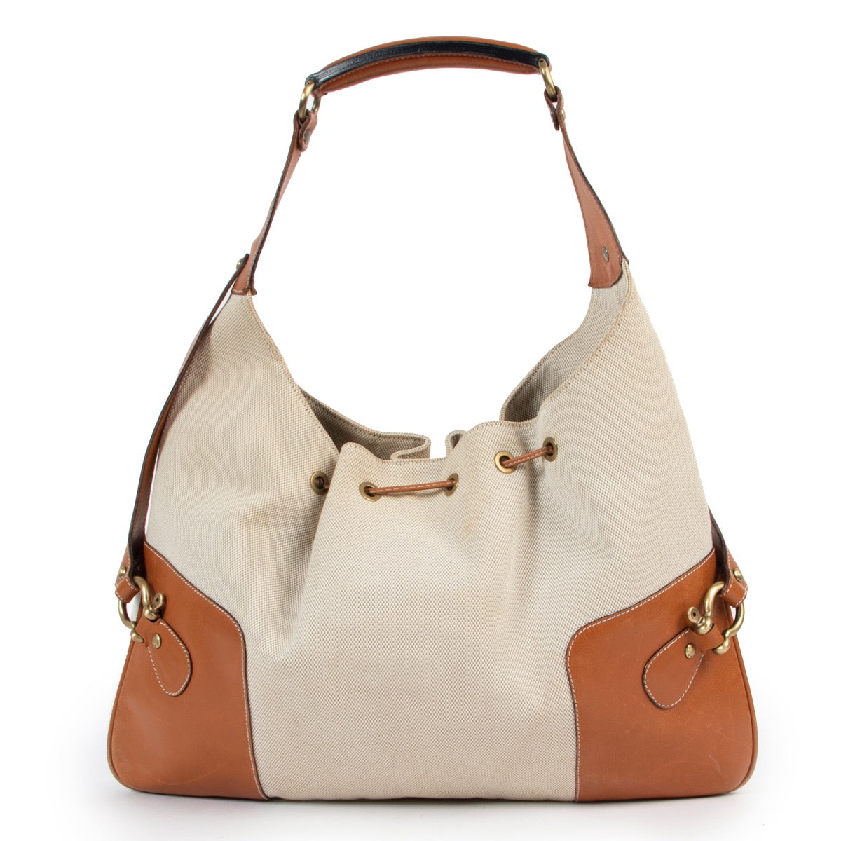 Shop safe online at Labellov in Antwerp this 100% authentic second hand Burberry Beige Canvas Shoulder Bag