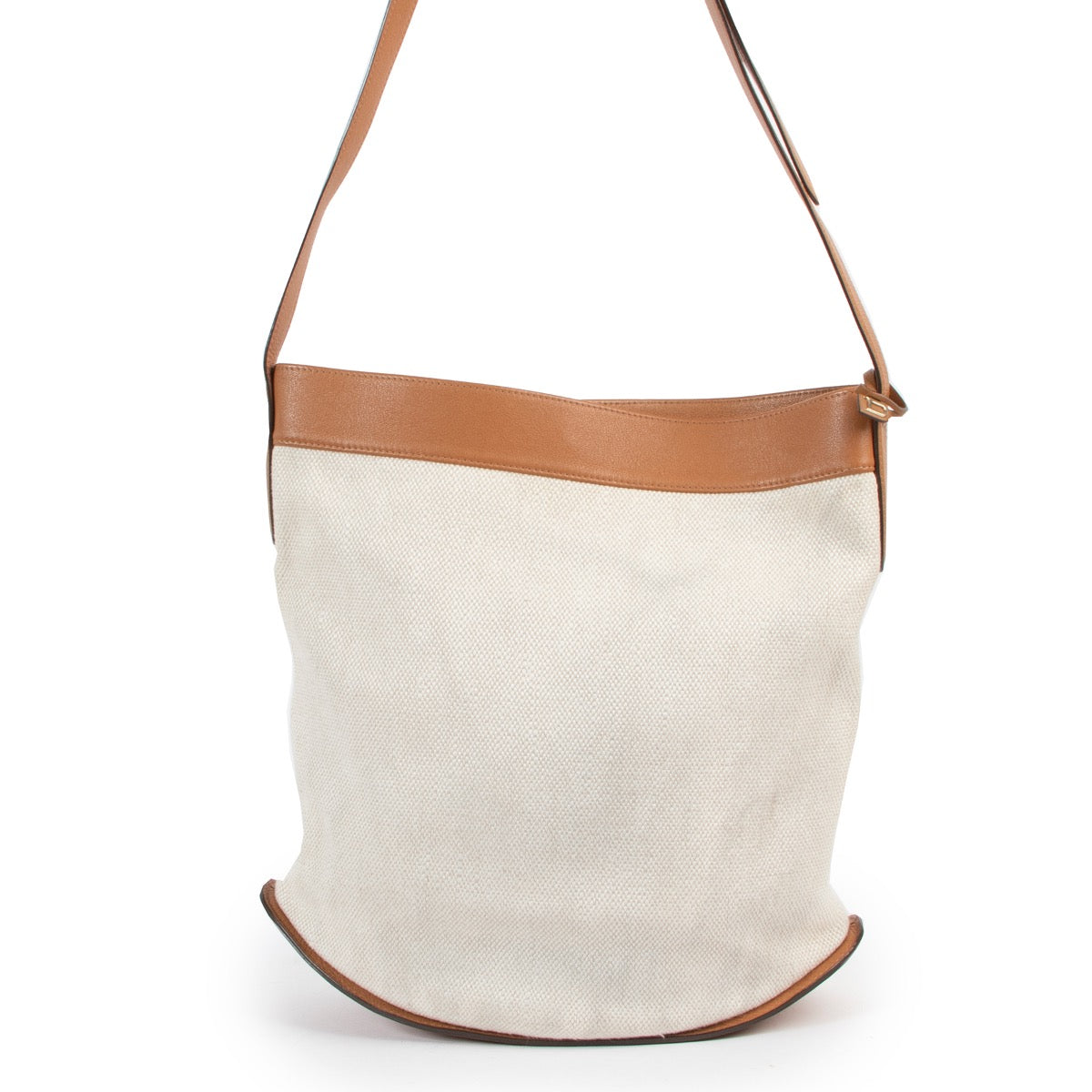 Shop safe online at Labellov in Antwerp this 100% authentic second hand Delvaux Beige Canvas Le Pin Shoulder Bag