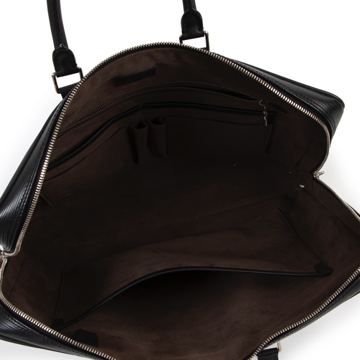 Shop safe online at Labellov in Antwerp this 100% authentic second hand Louis Vuitton Black Epi Leather Porte Documents Top Handle in very good condition.